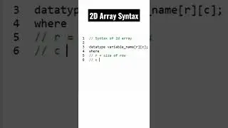 2d array syntax | 2d array in c programming | 