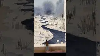 Winter Watercolor Landscape 