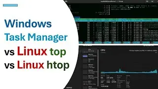 Windows Task Manager vs Linux top vs Linux htop