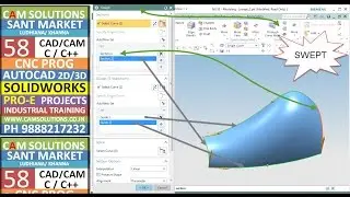 siemens Nx 10 surfacing tutorial for Beginners: Swept with guide |nx 10 swept tutorial,