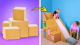 DIY Slide For Kids 📦🎢 And Other Cool Cardboard Hacks For Creative Parents