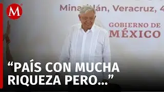 AMLO y Sheinbaum inauguran el camino Minatitlán-Hidalgotitlán en Minatitlán, Veracruz