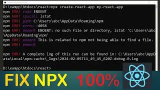 How to Fix Easily npx- create-react-app Not Working Error | npm ERR! Code ENOENT | react | react js