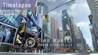 Modeling Times Square New York Manhattan in Blender - timelapse