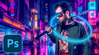 How to Create a Cyberpunk Composition in Photoshop 2024