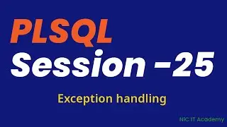 Oracle PL/SQL Tutorial Day -25 ✅ Exception handling in PLSQL✅