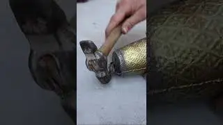 Casting Molten Scrap into Conical Mug