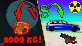 Камень (3000kg) Против Машины - Эксперимент в BeamNG Drive