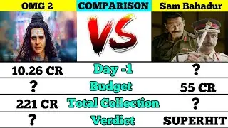 Oh my God 2 vs Sam Bahadur movie Lifetime Worldwide total box office collection comparison।।