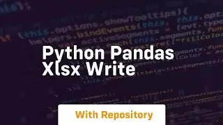 python pandas xlsx write