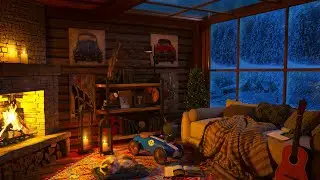 Winter Bliss Ambience: Relaxing Blizzard and Crackling Fireplace on a Cozy Winter