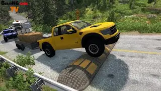 Cars vs Massive Speed Bumps vs HUGE POTHOLES #97 - BeamNG.drive | BeamNG-Cars TV live 14