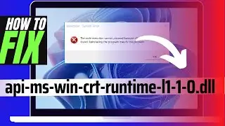 ✅ How To Fix api-ms-win-crt-runtime-l1-1-0.dll Missing/Not Found Error❌ Windows 10/11/7 💻32/64 bit