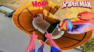 SPIDER-MAN TWINS ESCAPING ANGRY MOM (Funny ParkourPOV Comedy)