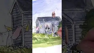Ink and Wash cottage #watercolorpainting