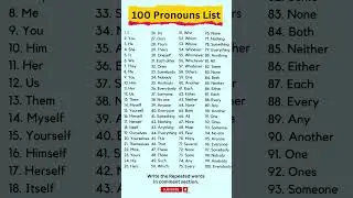 100 Pronouns List 