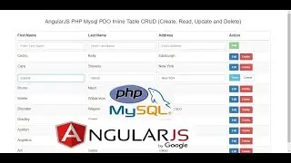 AngularJS PHP Mysql PDO Inline Table CRUD (Create, Read, Update and Delete)