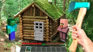 Minecraft RTX in Real Life / VILLAGER vs ZOMBIE BATTLE Realistic Minecraft vs Real Life 創世神第一人稱真人版