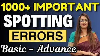 1000+ Important Spotting Errors For all Exams | Basic - Advance | Grammar | English With Rani Ma'am