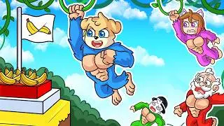 NOS CONVERTIMOS en LOS MONOS MAS TONTOS🍌🐒😂ROBLOX con LINGAMES, PERMON y PANCRACIO