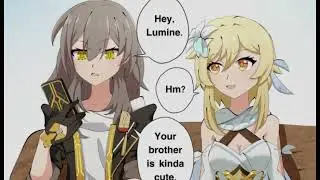 Stelle crushing on Aether  (Genshin Impact and Honkai Star Rail comic dub)