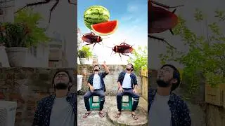 Lizard and cockroach vs boy eating challenge - Funny vfx magic 😂