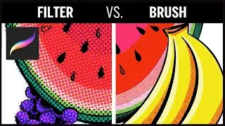 How to use HALFTONES in Procreate - Filter vs. Brush