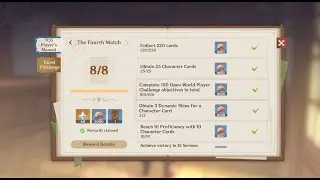 Claiming All Rewards TCG Player's Manual The 4th Match | Genshin Impact 3.4