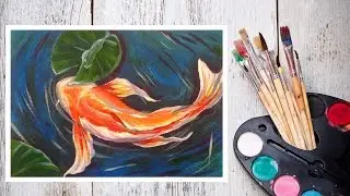 Рисуем Японского Карпа КОИ АКРИЛОМ 