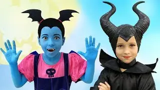 Sofia Dresses up In a Maleficent costume and prepares a Halloween Gift