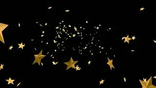 Slow Motion Stars Falling from the Sky Animation Blackscreen and Green Screen Video Background HD