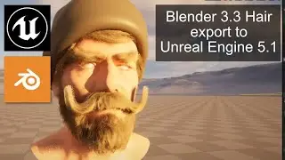 Export Hair Groom from Blender 3.3 to Unreal Engine 5.1 with Send to Unreal 2.2.0 plugin.