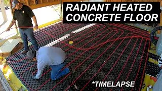 Water Piped Radiant Heated Floors Install | Construction Timelapse
