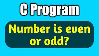 Write a c program to check whether a number is even or odd | Vision Academy