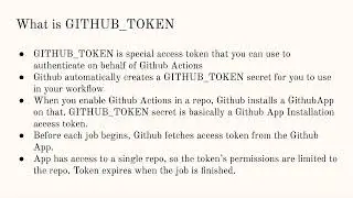 Github Actions Certification - What is GITHUB_TOKEN