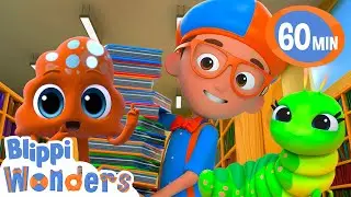 Blippi looks for more Books about Dinosaurs ! | Blippi Wonders Educational Videos for Kids