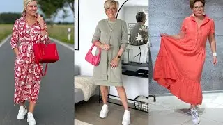 МОДНЫЕ ПЛАТЬЯ С КРОССОВКАМИ 💕ОРИГИНАЛЬНЫЙ КОМФОРТНЫЙ СТИЛЬ ДЛЯ ЖЕНЩИН 50+ЛЕТ💕