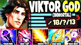 My Max Heal VIKTOR Build is an IMMORTAL GOD | ∞ HEALS, SHIELD & DAMAGE 🔥 LoL Top Viktor s12 Gameplay