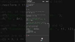Fibonacci Sequence in C | C programming | C Language | 