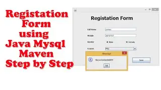 Registration Form using Java Mysql Step by Step