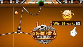 8 ball pool Win Streak 63 🤯 Steampunk Free Cue And Ring