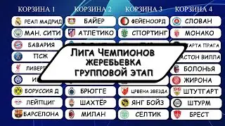 Жеребьевка общего этапа Лиги чемпионов 24/25