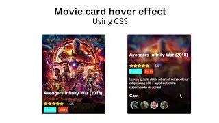 Movie card UI hover effect | CSS movie card hover effect tutorial