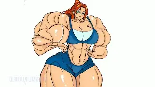 FEMALE MUSCULAR ANIME AMAZING DIGITAL ART