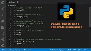 create sequence of numbers in python with range function