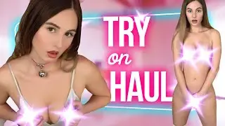 (4k) Transparent | No Panties Mini Dress | Lingerie Try on haul | Sheer try on | See through | 2025
