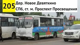 Автобус 205 "Дер. Новое Девяткино - СПб, ст. м. "Проспект Просвещения" (укороченная трасса)