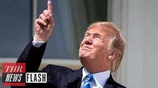 Trump Looking at Eclipse Without Glasses Becomes Instant Meme | THR News Flash