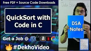 QuickSort Algorithm in Hindi (With Code in C)