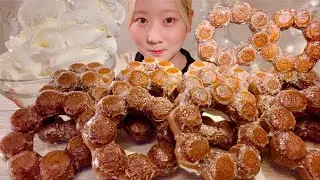 ASMR Baked Chocolate Pon de Ring【Mukbang/ Eating Sounds】【English subtitles】